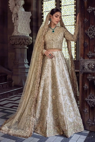 walima nikah gold lengha pakistani bridal AÏNN London
