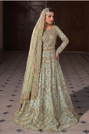 pastel green lengha walima mehndi nikah Pakistani bridal AÏNN London