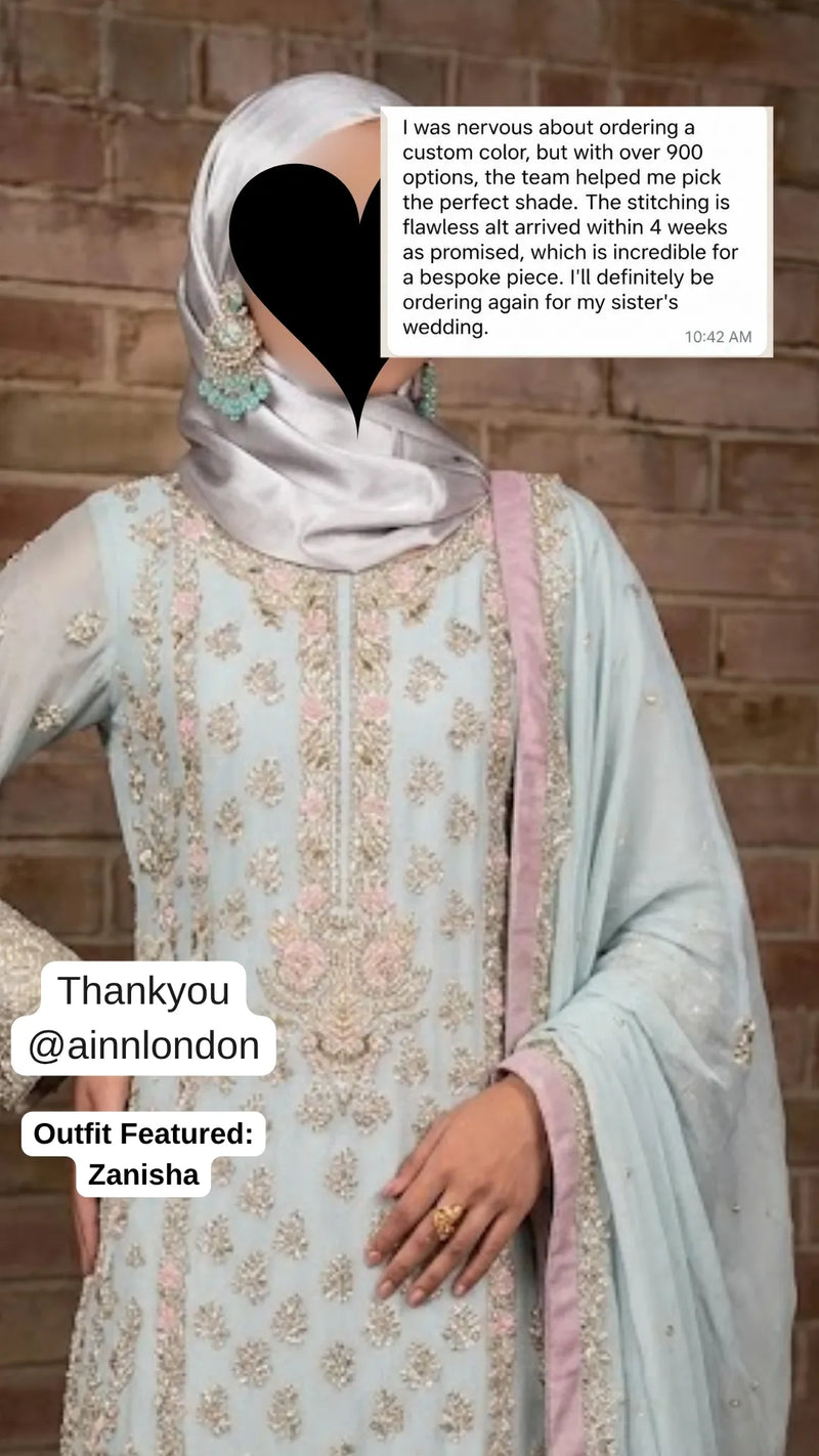 Client wearing our outfit